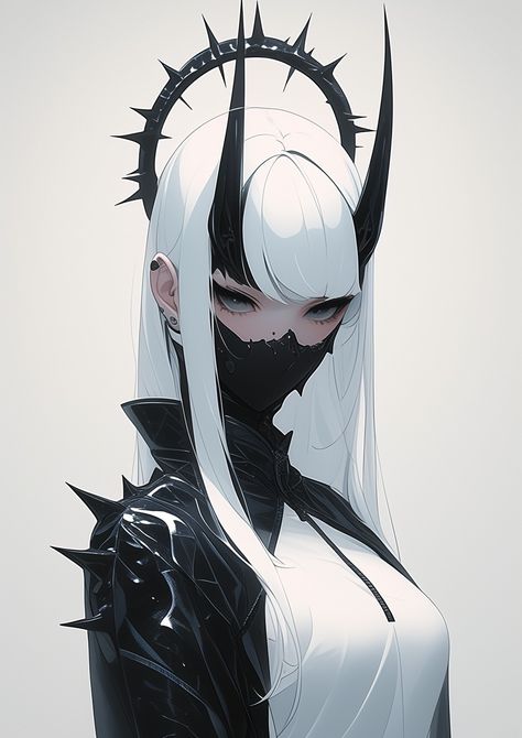 Shadow Demon Art, Female Shadow Demon, Dark Anime Pfp, Anime Pfp Female, White Haired Demon, Absolute Monarchy, Female Shadow, Dark Fairy Character Art, Pfp Female