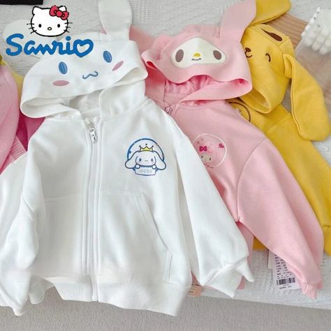 Kuromi Clothes, Kawaii My Melody, Kawaii Hoodie, My Melody Kuromi, Kuromi Cinnamoroll, Sweatshirt Zipper, Long Sleeves Coats, Zipper Jacket, Warm Coat