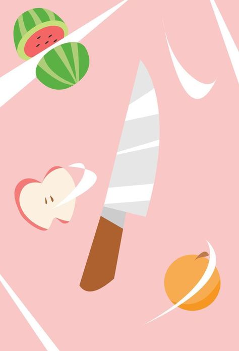 knife slices fruit. fruit is thrown up. slash effect. apple, orange, watermelon. fruit concept, chef, salad, cut, etc. flat vector illustration Slash Effect, Knife Illustration, Chef Illustration, Orange Watermelon, Chef Salad, Watermelon Art, Fruit Fruit, Cut Watermelon, Flat Vector Illustration