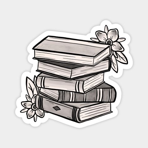 A fun lil stack of books surrounded by tattoo style flowers so you can rep your love of reading. -- Choose from our vast selection of magnets to match with your desired size to make the perfect custom magnet. Pick your favorite: Movies, TV Shows, Art, and so much more! Available in two sizes. Perfect to decorate your fridge, locker, or any magnetic surface with. Book Flash Tattoo, Stacked Books Tattoo, Matching Book Tattoos, Book Stack Tattoo, Stack Of Books Tattoo, Trad Sleeve, Stack Books, Nice Tattoos, Shop Tattoo