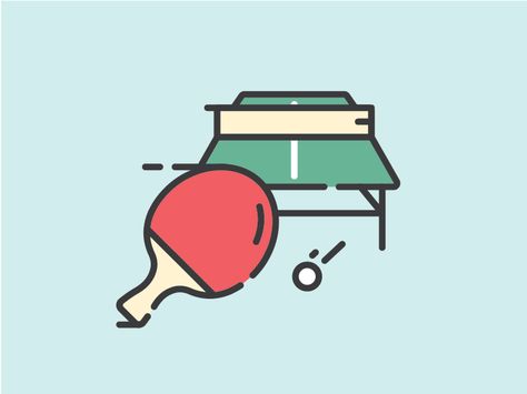 Ping Pong Illustration, Ping Pong Art, Atom Drawing, Bat Vector, Ping Pong Balls, Pickle Ball, Booklet Design, Design Competitions, 2d Art