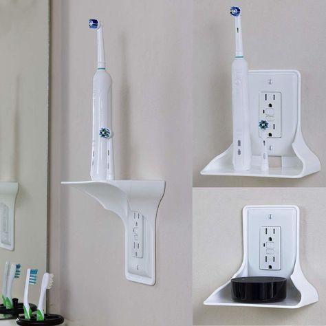 From a toilet night light to a shower grip to quick-drying towels, you'll realize your bathroom was subpar! Outlet Shelf, Toothbrush Electric, Extra Shelf, Shelf Organizer, Hanging Closet, Wall Outlet, Electric Razor, Quick Dry Towel, Cord Management