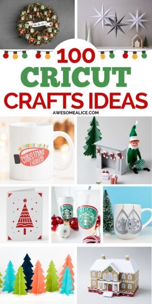 100 Christmas Crafts to Make with a Cricut - Awesome Alice Simple Christmas Cricut Crafts, Cricut Explore Air 2 Projects Beginner, Cricut Award Ideas, Cricut Christmas Trees, Christmas Gifts To Make With Cricut, Unique Cricut Projects Ideas, Christmas Cricut Projects To Sell, Christmas Cricut Crafts, Cricut Christmas Crafts