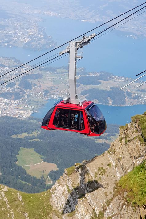 Mount Pilatus high above #Lucerne is one of my favorite peaks. I recommend a day trip from Lucerne that combines boat, cogwheel railway and two types of cable cars. The fairly new #DragonRide cable car is the final link from Fräkmüntegg to the summit.  #cablecar #seilbahn #mountpilatus #luzern #alps #swissalps #schweiz #switzerland #europe Mount Pilatus, Nuristan Afghanistan, Live Peacefully, Swiss Mountains, Two Dragons, Subway Train, Heart Of Europe, Interlaken, Europe Tours