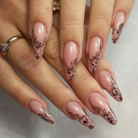 Lace Nails Black, Lepord Nails Designs, Black Lace Nail Art, Lace Nail Design, Plum Nails, Lace Nail Art, Lace Nails, Gothic Nails, Luxury Nails