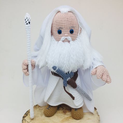 Lord Of The Rings Baby, White Amigurumi, Gandalf The White, Tolkien Art, Lotr Art, Gandalf, Jan 20, Doll Gift, Crochet Art