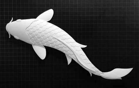 Sculpting Tutorials, Paper Art Sculpture, Fish Artwork, Paper Cutout Art, Carpe Koi, Clay Wall Art, Clay Diy Projects, Paper Quilling Designs, Ceramic Fish