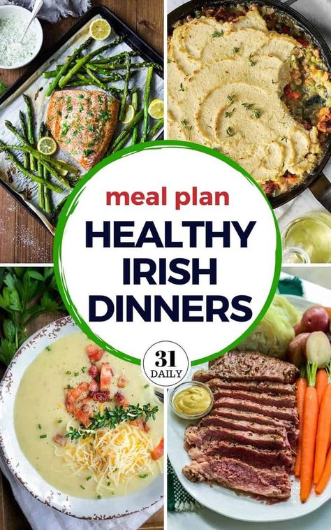 We're celebrating the Emerald Isle all week with these Healthy Irish Dinners. From soups to seafood, a gluten-free Shepherd's Pie, and yes, even a St. Patrick's Day classic, Corned Beef and Cabbage. Irish Dinners, Irish Dinner Recipes, Simple Baked Salmon, Ireland Images, Irish Stew Recipe, Irish Dinner, 31 Daily, Corned Beef And Cabbage, Beef And Cabbage