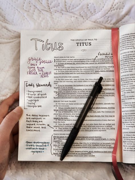 Bible Study Notes Kjv, Titus Bible Study, Kjv Bible Study For Women, Kjv Bible Notes, Titus Bible Journaling, 1 Timothy Bible Journaling, Bible Study Kjv, Scripture Study Aesthetic, Godly Woman Aesthetic