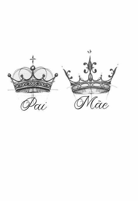 Simple Crown Tattoos For Women, Simple Crown Tattoo, Dad Memorial Tattoo, Crown Tattoos For Women, Memorial Tattoo Ideas, Lily Flower Tattoos, Sunset Tattoos, Full Sleeve Tattoo Design, Mommy Tattoos