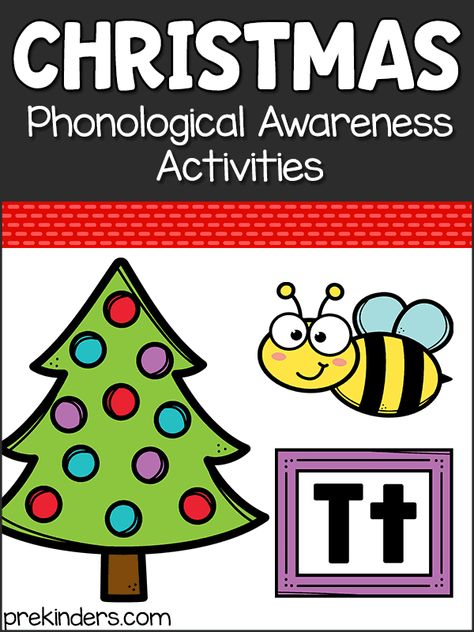 Christmas Rhyming Activities, Rhyming Activities Preschool, Christmas Rhyming, Teach Rhyming, Syllables Activities, Letter Sound Activities, Gingerbread Activities, Phonological Awareness Activities, Circle Time Activities