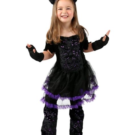 Testing Outfits, Black Cat Halloween Costume, Cat Costume Kids, Cute Cat Costumes, Black Cat Costume, Paradise Girl, Beautiful Party Dresses, Costume For Girls