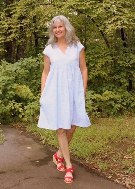 Lisa's Carolina | Handmade: Pattern M, Stylish Dress Book by Yoshiko Tsukiori Yoshiko Tsukiori, Red Wedges, Dress Book, Heart Pocket, My Clothes, Stylish Dress Book, French Seam, Blue Gingham, Stylish Dresses