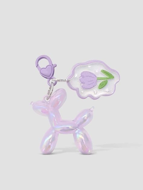 1pc Cute Balloon Dog Keychain With Electroplated Colors, Cartoon Bag Decoration For Summer Gift | SHEIN USA Music Supplies, Cute Vans, Brain Art, Doodle Notes, Bag Decoration, Cartoon Bag, London Shopping, Dog Keychain, Purple Collar