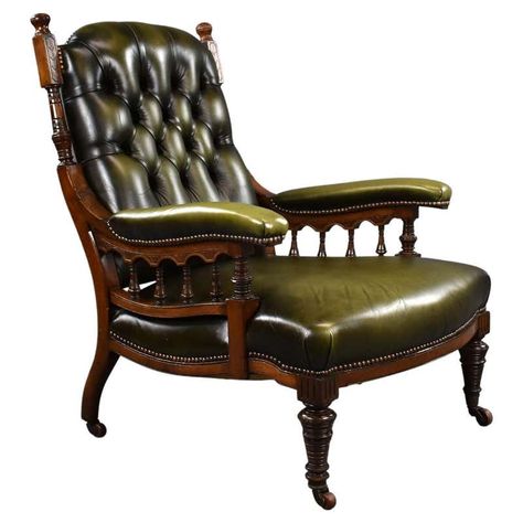 English Armchairs - 1,219 For Sale at 1stDibs | english chairs, english arm chair, antique english armchair Victorian Armchair, Hacienda Homes, Brown Leather Armchair, Leather Wingback, Walnut Armchair, Carver Chair, Victorian Chair, Club Armchair, Wingback Armchair