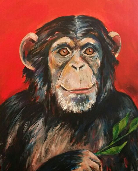 Monkey Acrylic Painting, Fairies Dancing, Monkey Face, Monkey Art, Neural Network, Portrait Paintings, Fruit Painting, Painting Inspo, Simple Acrylic Paintings