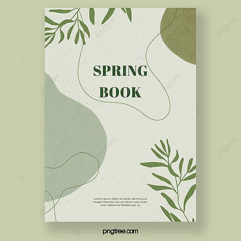 Spring Element Leaf Flower Abstract Geometric Book Cover Design Trendy Yearbook Covers, Graphic Book Cover Design, Cover Book Design Inspiration, Cute Book Cover Design, Magazine Cover Design Inspiration, Book Front Cover Design, Spring Design Graphic, Design For Book Cover, Book Cover Graphic Design