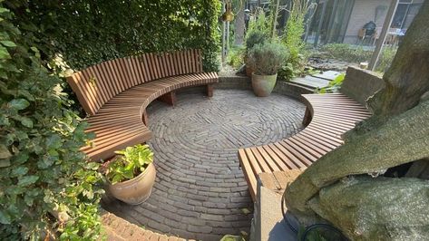 Once the decking is complete, you can apply a wood stain or sealer to protect it from the elements and enhance its appearance.
#Tags:

#DIYDeck
#OutdoorProjects
#TreeDeck
#FloatingDeck
#GardenDesign
#DeckBuilding Deck Around Tree, Pavers Pattern, Gray Pavers, Deck Around Trees, Built In Garden Seating, How To Landscape, Outdoor Fire Pit Seating, Deck Diy, Diy Outdoor Seating