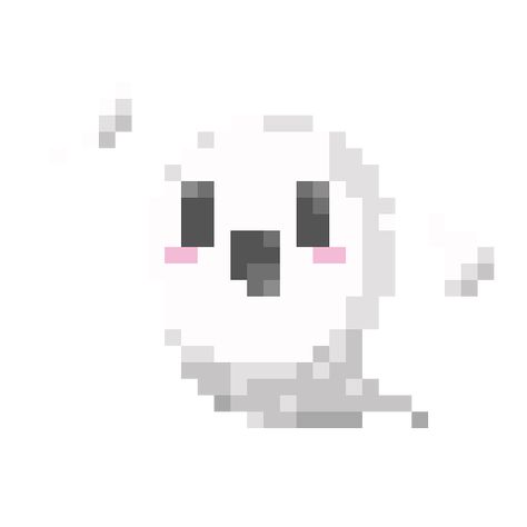 Cute Ghost Pixel Art, Pixel Art Ghost, Pixel Ghost Icon, Ghost Grid Pattern, Ghost Pixel Art, Ghost Gif Aesthetic, Pixel Ghost, Crosstich Patterns, Ghost Twitch Stream Overlay