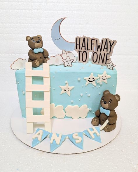 6months Birthday Cake, 6 Months Birthday Cake, 6 Month Birthday Cake, Month Cake, Teddy Bear Birthday Cake, 6 Month Birthday, Teddy Bear Birthday, Bear Birthday, Cute Birthday Cakes