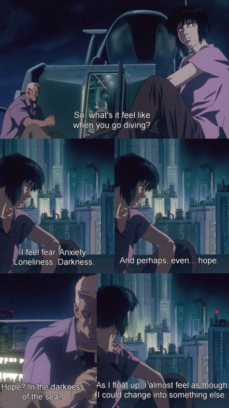 Ghost in the Shell Ghost In The Shell Quotes, Ghost In The Shell Aesthetic, Ghost In The Shell Art, Ghost In Shell, Ghost In A Shell, Ghost In The Shell Anime, Dear Boys, Shell Tattoos, Fav Movie