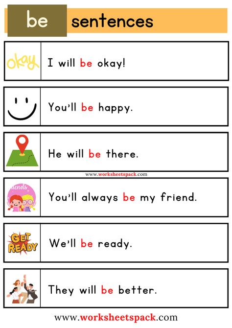 Sight Word Sentences Printable with Be Sight Word Sentences Free, Reading Practice For Kids, Sentences For Kindergarten, Reading Fluency Activities, Teaching Reading Comprehension, English Worksheets For Kindergarten, Sight Word Sentences, Free Printable Math Worksheets, All About Me Preschool