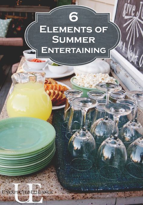 Throw the perfect summer party by incorporating these 6 elements for summer entertaining! 6 Elements, Moms' Night Out, Moms Night, Easy Entertaining, Summer Entertaining, Bbq Party, Backyard Party, Backyard Bbq, Party Entertainment