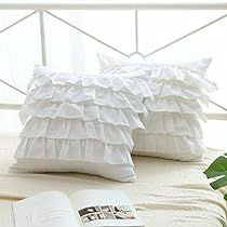 Ruffle Cushion, Hippie Dorm, Ruffled Duvet, Shabby Chic Pillow, Princess Bedding, Princess Bedding Set, Room Bedrooms, Ruffle Duvet Cover, White Basket