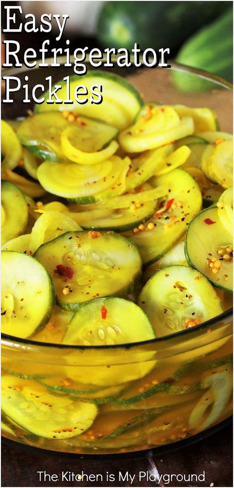 Bowl of Easy Refrigerator Pickles Sweet Heat Refrigerator Pickles, Pickle Cucumber Recipes Vinegar Easy, Microwave Pickles Recipe, Easy Pickles, Spicy Refrigerator Pickles, Pickles Homemade Easy, Pickling Vegetables, Fridge Pickles, Easy Refrigerator Pickles