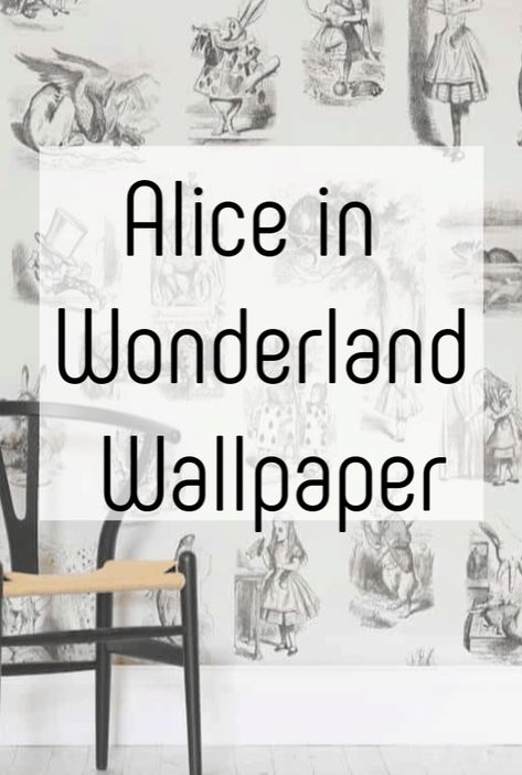 Alice in Wonderland Wallpaper, alice in wonderland bedroom wallpaper, - just the most lovely literary wallpaper absolutely perfect for nursery decor or a playroom #aliceinwonderland #aliceinwonderlandwallpaper #literarywallpaper Literary Wallpaper, Alice In Wonderland Nursery, Lounge Wallpaper, Alice In Wonderland Wallpaper, Wonderland Bedroom, Alice In Wonderland Bedroom, Winter Wonderland Outfit, Wonderland Wallpaper, Alice In Wonderland Room