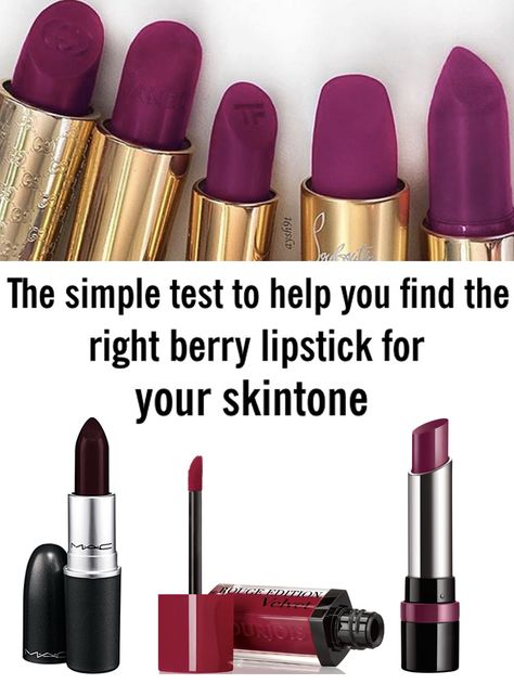 How to find the best berry lipstick for you Best Berry Lipstick Shades, Berry Lipstick Drugstore, Berry Color Lipstick, Best Berry Lipstick, Plum Lipstick Makeup, Plum Red Lipstick, Warm Tone Lipstick, Plum Color Lipstick, Pink Colour Lipstick