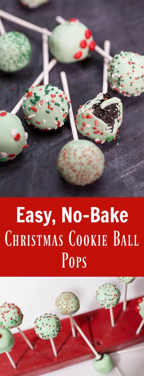 The soft, gooey center tastes like oreos and they can be decorated to look incredibly festive, your family, kids included, will love them. And better for you they are easy to make, you don't even have to bake them. #momsdish #cakepops #christmasdessert #easyrecipe #easydessert #oreo #nobakerecipe #christmascakepops #nobake Fun Christmas Cake, Christmas Cake Pops Recipe, Oreo Cake Pops, Christmas Cookie Cake, Christmas Cakes Easy, Christmas Baking Cookies, Christmas Cake Pops, Cake Pops How To Make, Best Christmas Recipes