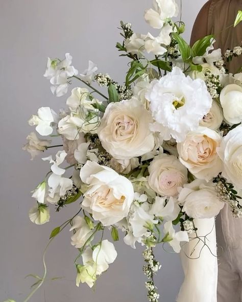 Harlow Floral Arrangement, White And Pastel Wedding Flowers, Ceremony Table Flowers, Muted Fall Color Palette Wedding, Bridal Bouquet White With Greenery, Wedding Flowers November, Neutral Flower Bouquet, Wedding Bouquet With Eucalyptus, Arch Floral Arrangements