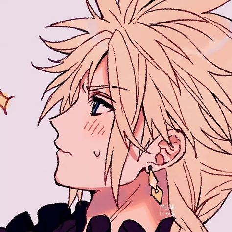 Final Fantasy Cloud Strife, A Silent Voice Anime, Paired Avatars, Final Fantasy Cloud, Cloud And Tifa, Cloud Icon, Final Fantasy Artwork, Match Icons, Cloud Strife