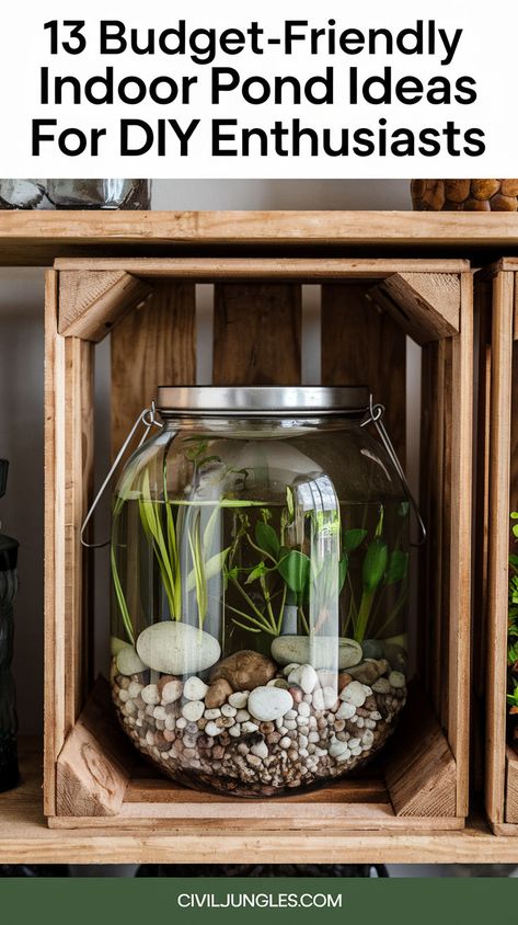 These 14 indoor pond ideas prioritize eco-friendliness and sustainability. From repurposed materials to natural filtration systems, these ponds offer a green solution to indoor decor. Perfect for those who value the environment and aesthetic beauty alike. Small Fountain Ideas Indoor, Indoor Koi Pond, Indoor Fish Pond, Indoor Pond Ideas, Pond Diy, Indoor Pond, Indoor Water Garden, Diy Pond, Pond Ideas