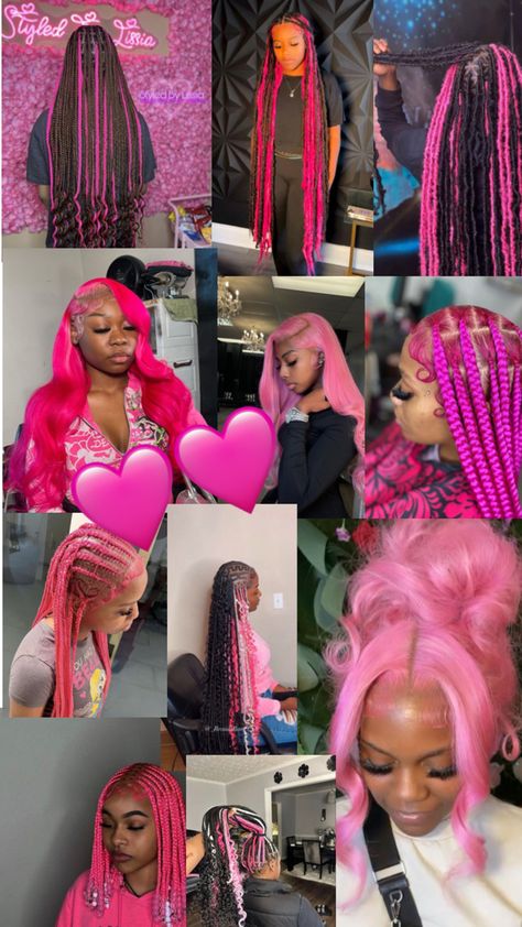 Pink Highlights In Black Hair, Highlights In Black Hair, Natural 4c Hair, Black Hair Updo Hairstyles, Hairstyle Examples, Short Box Braids Hairstyles, Beauty Hair Color, Beautiful Black Hair, Cute Hair Colors