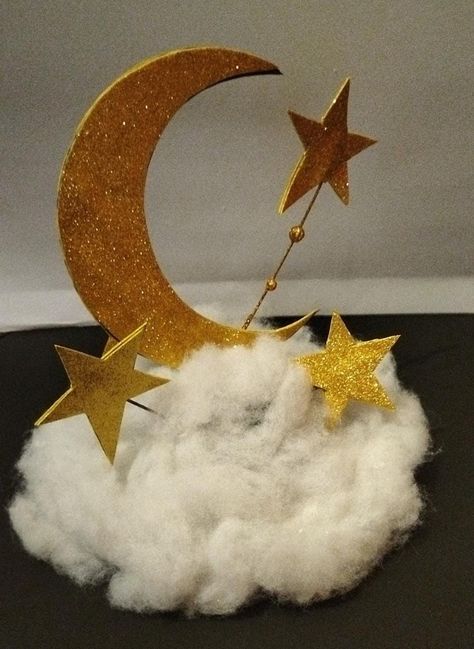 Moon Centerpieces, Galaxy Centerpiece Ideas, Prom Themes, Flex Room, Vase Centerpieces, Table Tops, Bat Mitzvah, Stars And Moon, Baby Boy Shower