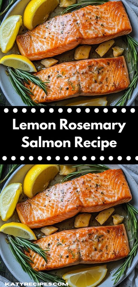 This simple Lemon Rosemary Salmon recipe highlights the harmony of lemon zest and fresh rosemary. It’s a quick and nutritious option, ideal for busy evenings or a casual gathering with friends. Salmon Recipe For People Who Don't Like Salmon, Fresh Atlantic Salmon Recipes, Fresh Rosemary Uses, Lemon Salmon Recipes, Lemon Rosemary Salmon, Rosemary Salmon, Ww Lunch, Grilled Salmon Recipes, Lemon Salmon