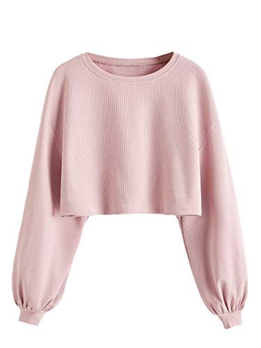 Short Pullover, Light Pink Crop Top, Shein Women, Velvet Top Long Sleeve, High Cut Bodysuit, Dr Closet, Bell Sleeve Crop Top, Sequin Tee, Cropped Long Sleeve Top