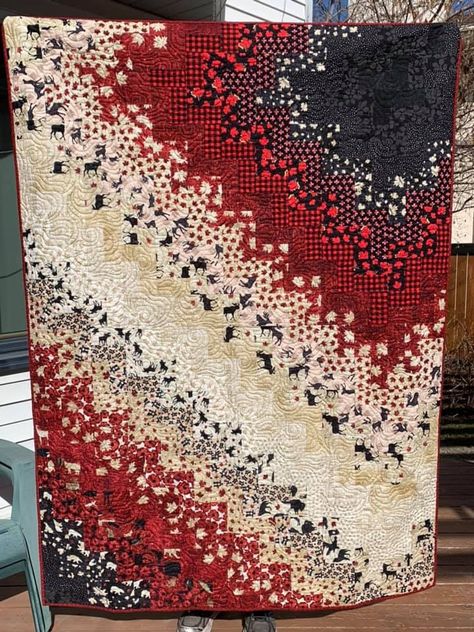 Rail Fence Quilt, Watercolor Quilt, Bargello Quilts, Quilting Designs Patterns, Quilt Modernen, String Quilts, Rail Fence, Patriotic Quilts, Quilt Of Valor