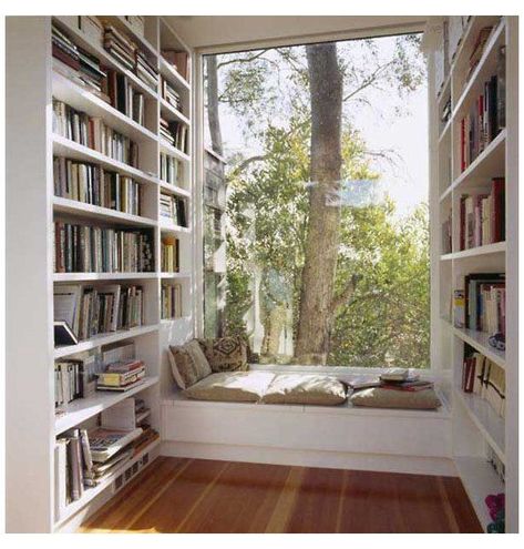 Cozy Window Seat: Get the Look at a Fraction of the Price - Susan Said... WHAT?! Reading Nook Window Seat, Reading Nook Window, Cozy Window Seat, Window Seat Design, Home Library Design, Cozy Reading Nook, Home Library, Window Seat, Bay Window