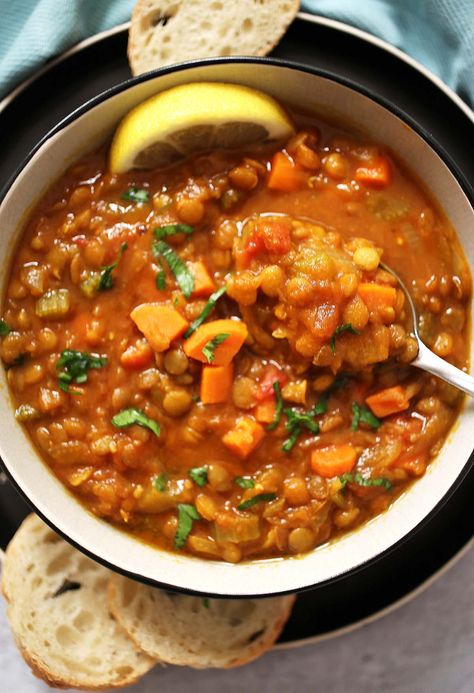 Lentil and Vegetable Soup - Guss Cooks Italian Lentils, Italian Lentil Soup Recipe, Lentil And Vegetable Soup, Italian Soup Recipes, Classic Italian Style, Vegetable Soup Recipe, Lentil Dishes, Dried Lentils, Cooking Soup