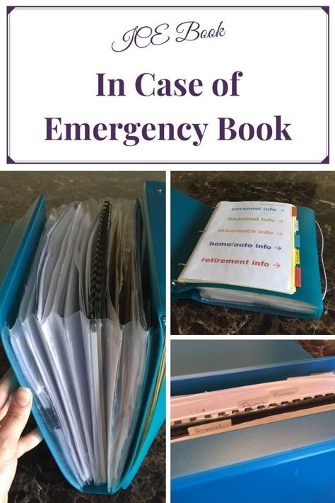 It's never too early to put an emergency preparedness plan for your home together. With an ICE (In Case of Emergency) Book you can plan ahead for your family and prepare the information they'd need in case something happened to you or your spouse! It may sound morbid or even overwhelming but I promise you'll be so glad once it's done. I sure was! Emergency Book, Emergency Preparedness Binder, Preparedness Plan, Emergency Preparedness Plan, Family Emergency Binder, Estate Planning Checklist, Emergency Binder, Emergency Prepardness, Emergency Preparedness Kit