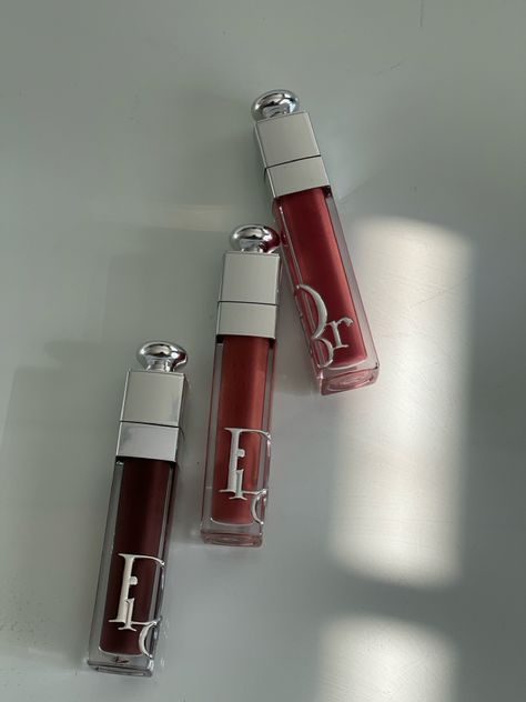 Shades Are: 

- Mahogany (darkest brown)
- Intense Spice (light brown)
- Intense Rosewood (Dark brownish/pink)
-photo taken by me- Dior Lipgloss Aesthetic, Rich Stuff, Aesthetic Dior, Dior Lipgloss, Glossier Gloss, Dior Makeup, Makeup Concealer, Eye Concealer, Nail Jewelry