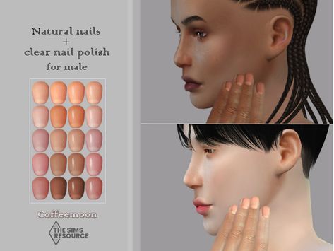 Male Nails, Cc Nails, Sims 4 Male, Sims 4 Nails, Glossier Nail Polish, Sims 4 Challenges, Natural Nail Polish, Baby Lips, Leopard Nails