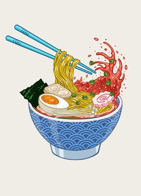 Ramen Art, Wayne Thiebaud, Geisha Art, Japanese Ramen, Glamour Nails, Ramen Noodle, Food Drawing, Food Poster, Planner Organization