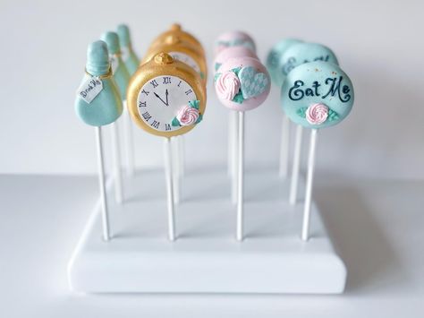 Alice in Wonderland Cake Pops to match yesterdays Cookies 🩵💖🤍 #cakepops #aliceinwonderland #aliceinwonderlandcakepops #treatmaker #cakepopsofinstagram Alice In Wonderland Cakepops, Alice In Wonderland Cake Pops, Alice In Wonderland Cake, Wonderland Cake, Wonderland Birthday, Alice In Wonderland Birthday, Birthday Themes, Cake Pop, Cakepops