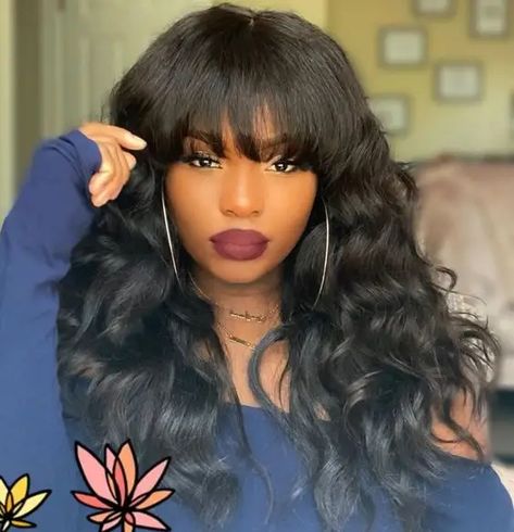 Fluffy Hair: How to Get & Style this Hairdo 4 Curled Hair Black Women, Graduation Hair, Long Length Hair, Protective Hair, Haute Hair, Style Goals, Long Hair With Bangs, Fluffy Hair, Body Wave Hair