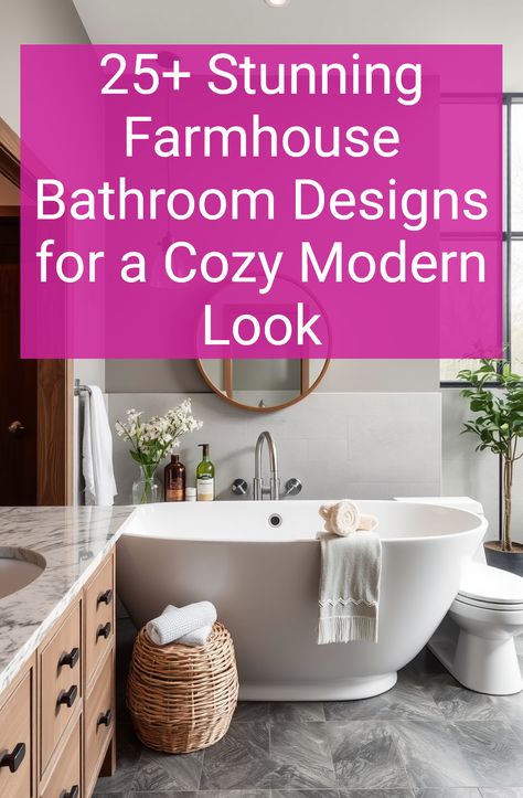 25+ Stunning Farmhouse Bathroom Designs for a Cozy Modern Look Modern Farmhouse Bathrooms, Reclaimed Wood Vanity, Antique Pendant Light, Farmhouse Bathrooms, Farmhouse Bathroom Design, Rustic Farmhouse Bathroom, Modern Fixtures, White Shiplap Wall, Elegant Tiles