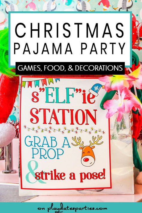 Christmas Pancake And Pajama Party Ideas, Christmas Pajama Breakfast Party, Christmas Cheer Party Ideas, Popcorn And Pajamas Party, Kids Christmas Theme Party, Country Christmas Theme Party, Kids Christmas Pajama Party, Christmas Party At Home Ideas, Holiday Pajama Party